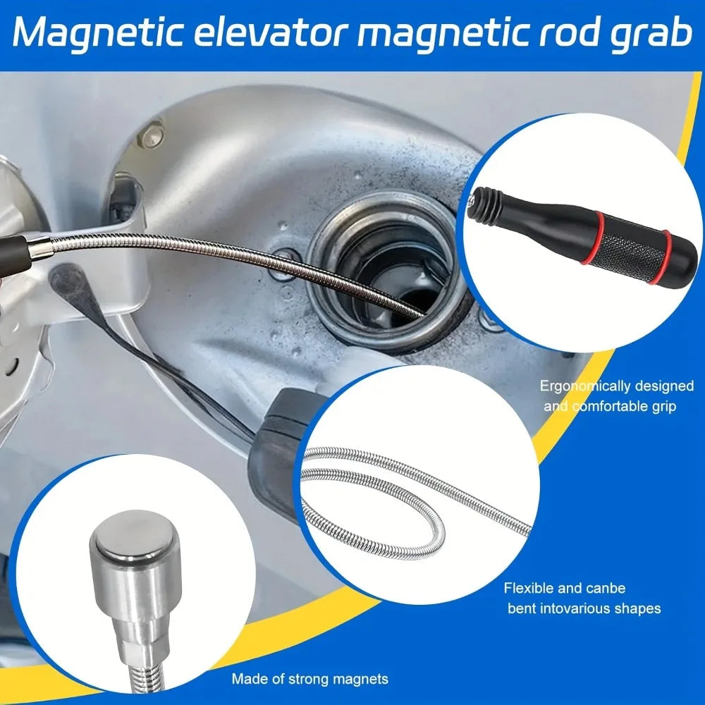 Flexibles Magnet-Aufnahmewerkzeug mit starker Saugstange – biegbar für Autoreparatur/Abfluss & vielseitigen Einsatz