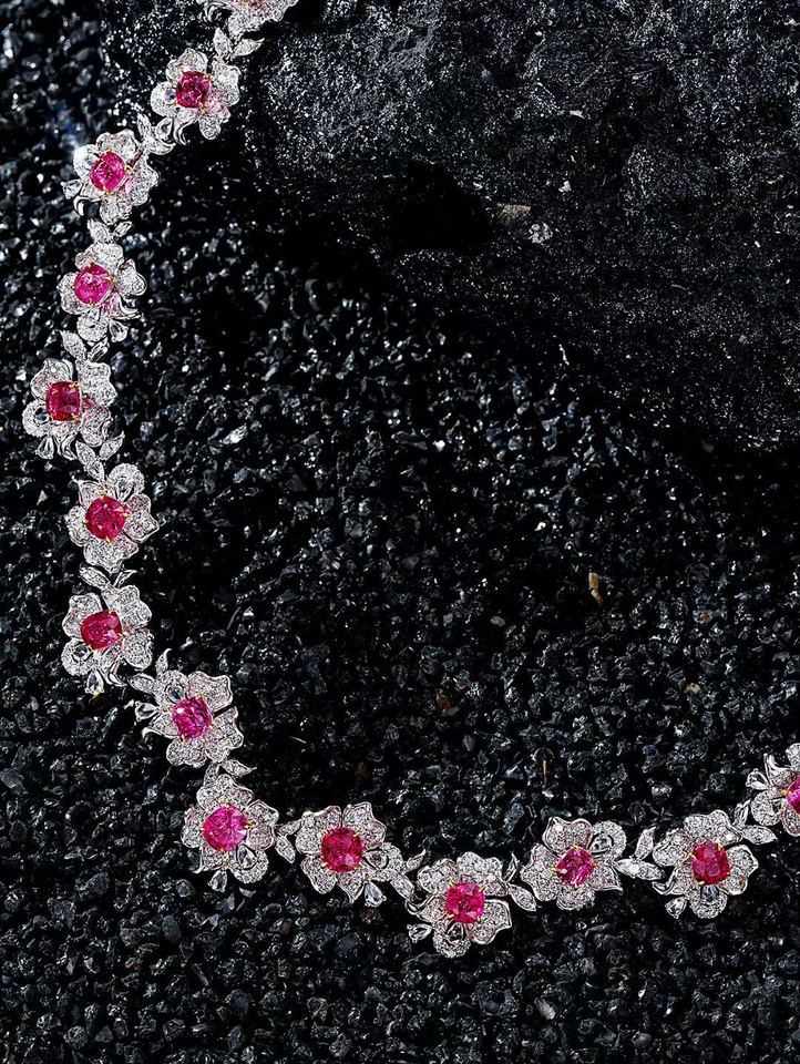 Natural Spinel 14.55ct & Diamond Necklace – Solid 18K Gold | AIGS Certified