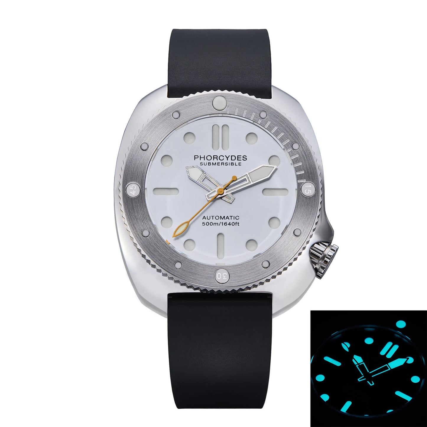 PHORCYDES PH-1 Mechanical 500M Diver Watch NH35A Automatic Stainless Steel Luminous