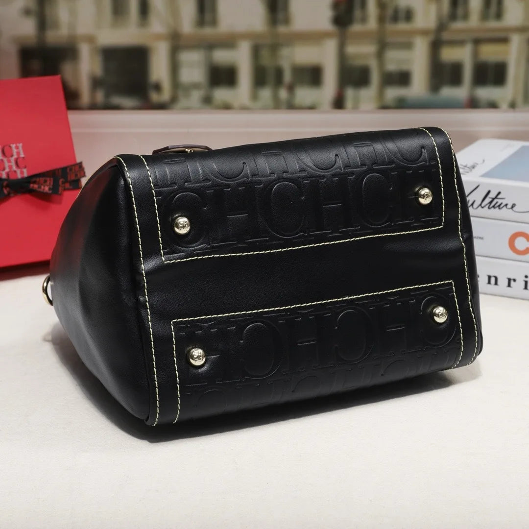 Carolina Herrera Mini Pillow Bag Genuine Leather Shoulder Crossbody Tote Boston Bag for Women