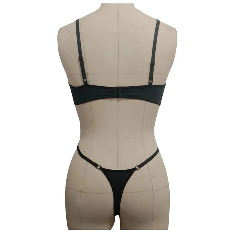 2pcs Set Sexy Lingerie for Women Underwear Panty Set Play See through Lace Bodysuit Babydoll Sleepwear