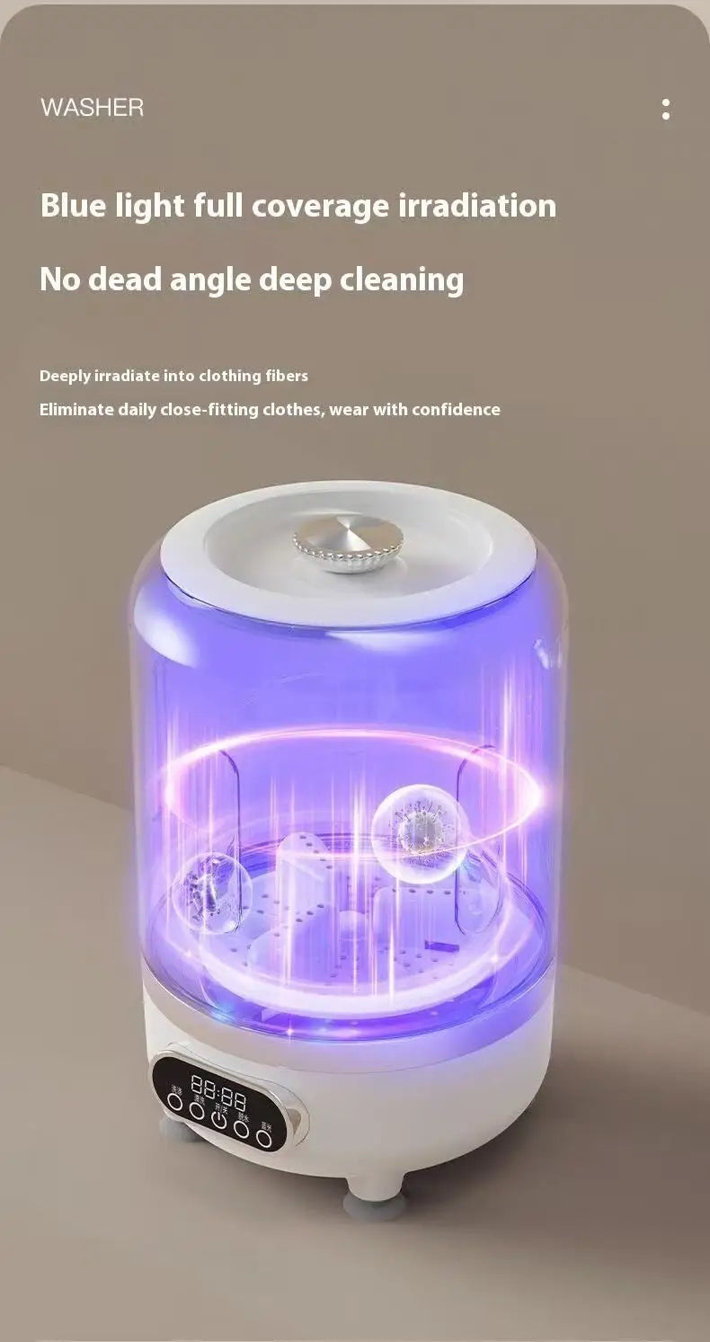 Multifunktionale tragbare wiederaufladbare Mini-Waschmaschine mit Entwässerungsfunktion für Babykleidung, Unterwäsche, Socken – Kabelloser Wäschebecher