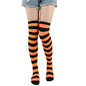 1 Paar stylische knielange JK-Socken, Damen-Streifensocken, hohe Socken, Mädchen-Oberschenkel-Socken. Mehrfarbige gestreifte niedliche Socken