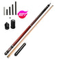 Pool cues with various accessories on a white background, featuring the brand 'GFT'.