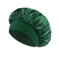Damen Satin Haube Schlafhaube Haarpflege Seidenhaube Einfarbige breitkrempige Schlafhaube mit elastischem weichen Band