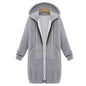 2024 Women's Autumn Winter ThickenHoodies Parkas Loose Hooded Jackets Zipper Pocket Maxi Size Sweatshirt Sports Dresses Outwear