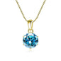 JoyceJelly 1 CT Real Moissanite Pendant Necklace For Women Royal Blue Color Moissanite 925 Sterling Silver Wedding Fine Jewelry