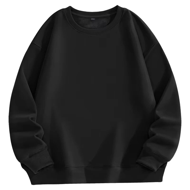 Trendiges vielseitiges Sweatshirt Herren einfarbig Herbst und Winter heiß begehrt schlicht und bequem Unisex Rundhals-Sweatshirt