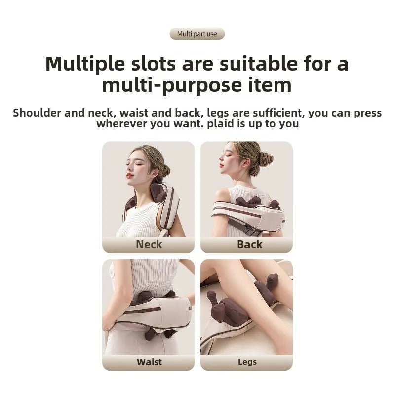 8-Head Cervical Neck Wireless Massager Back Waist Shoulder Trapezius Neck Shoulder Kneading Artifact Massage Shawl Hot Compress