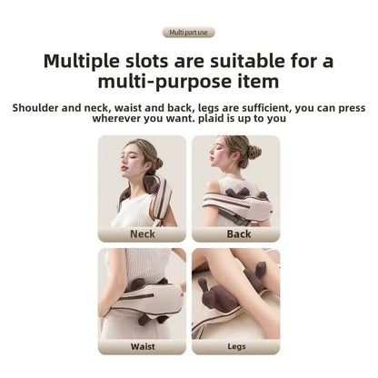 8-Head Cervical Neck Wireless Massager Back Waist Shoulder Trapezius Neck Shoulder Kneading Artifact Massage Shawl Hot Compress