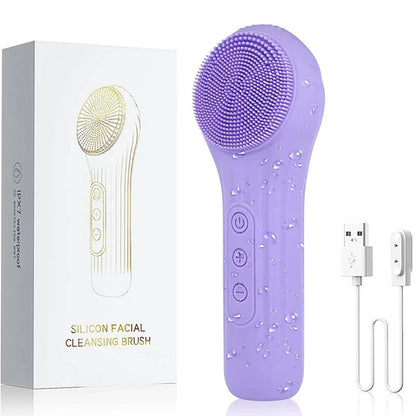 Sonic Wasserdichte Gesichtsreinigungsbürste Wiederaufladbarer Scrubber Exfoliierender Vibrations-Tiefenreinigungs-Gesichtsreiniger Hautpflegewerkzeug
