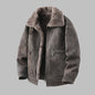 High-quality men's fashionable and stylish new fur integrated men's trendy, thickened suede velvet motorcycle loose jacket