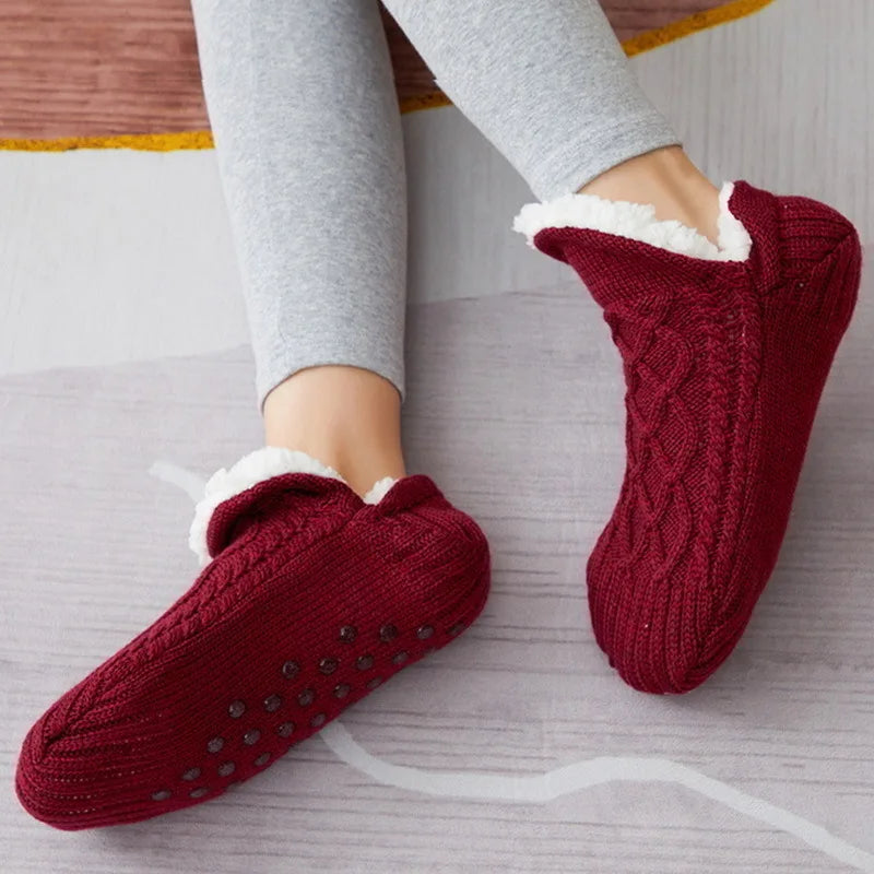 Thickened Thermal Women Mens Slipper Socks New Winter Warm Short Cotton Home Sleeping Soft Non Slip Grip Fuzzy Floor Sock Fluffy
