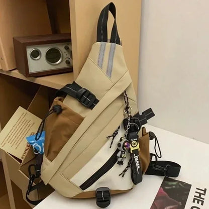NEU Hip Hop Sport Motorrad Rucksack Männer Frauen Multifunktions Wasserdichte Reise Einzel Schulter Schultasche Crossbody Brusttaschen