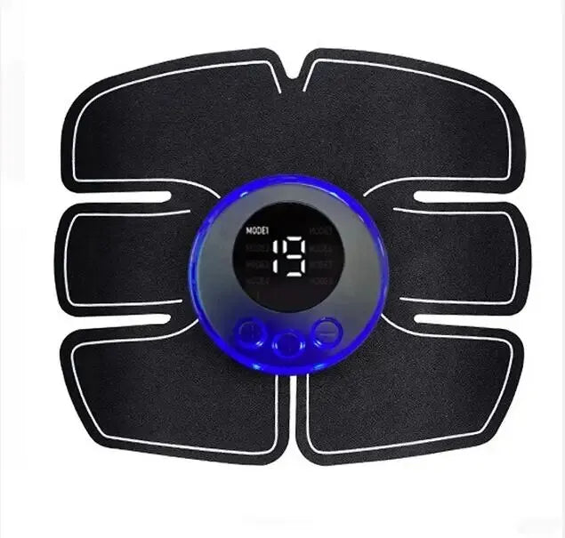 Black electronic muscle stimulator with digital display on a white background