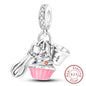 Charm 925 Sterling Silver Pink Pendant Charm Fit Original Charm Bracelet Necklace Beads DIY Jewerlry Accessories