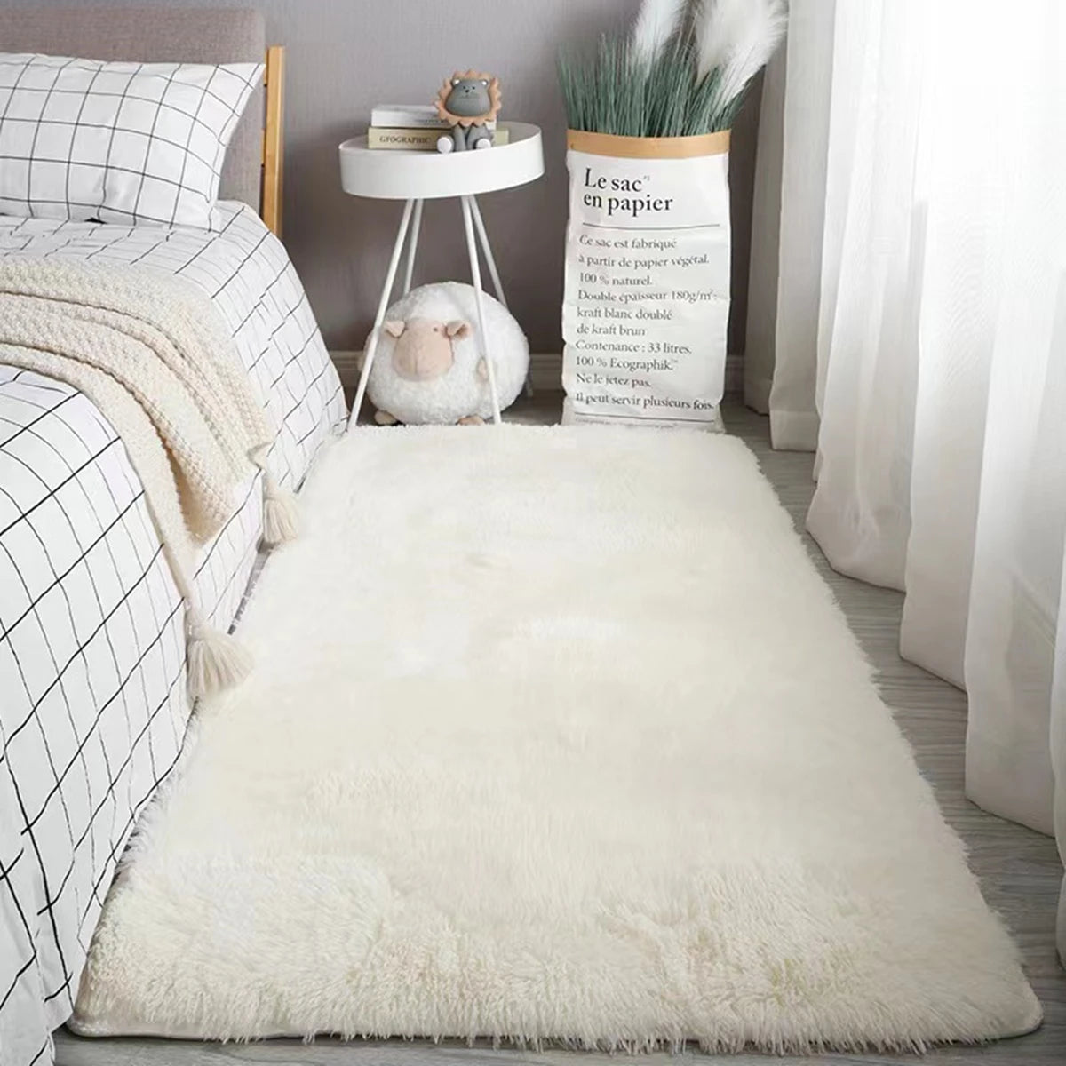 Weiche Teppiche Schlafzimmerteppich Flauschig Rutschfest Batik Fuzzy Shag Plüsch Weicher Shaggy Nachttischteppich Wohnzimmerteppich