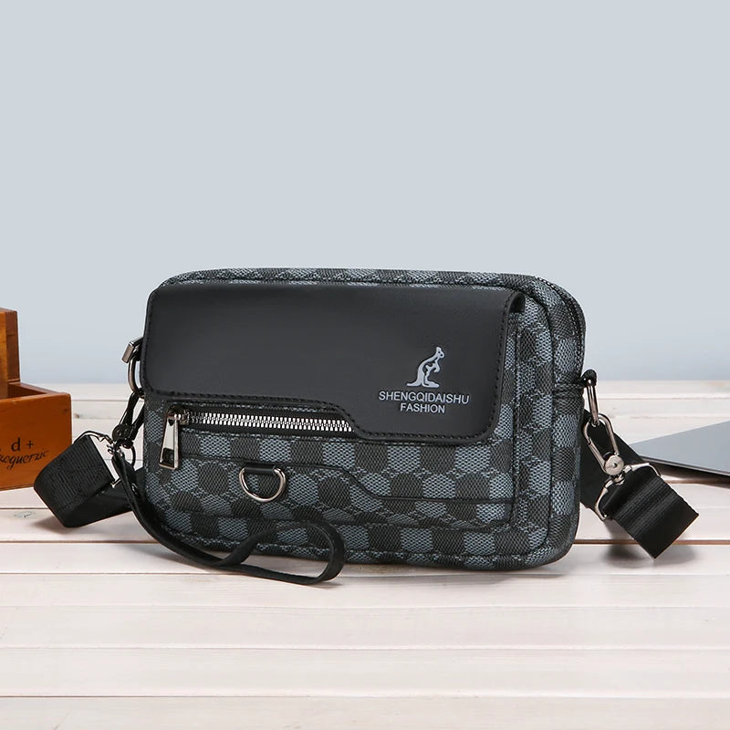 Business Herren Clutch Bags Hochwertige PU-Leder Herren Kleine Umhängetasche Multifunktionale Herren Handtasche Tasche mit Hüftgurt