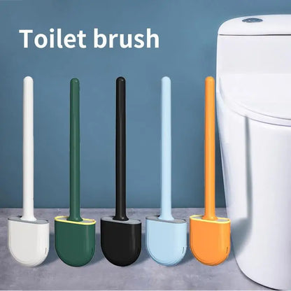 Wall Hanging Silicone Toilet Brush with Holder