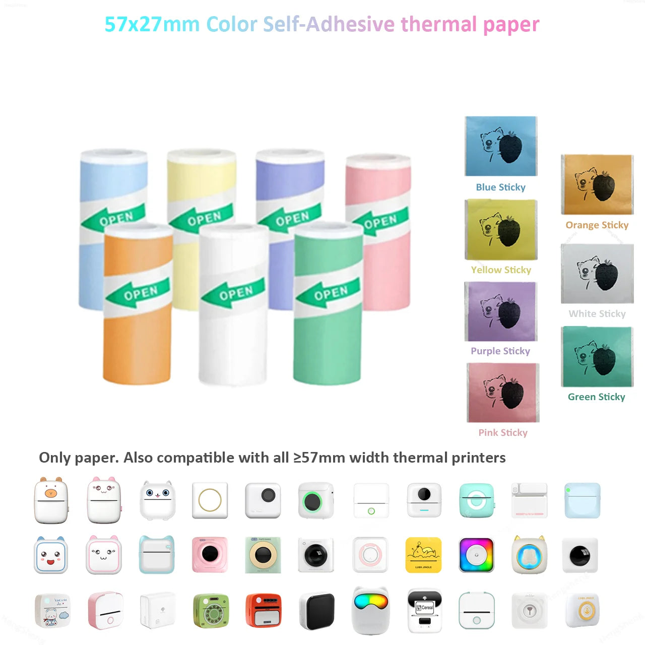 Thermal Mini Printer Portable Inkless Sticker Maker