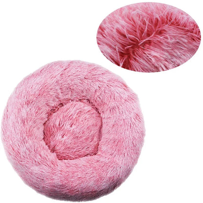 40-90cm Rundes Haustierbett für große Hunde Super Weiches Katzenbett Langes Plüsch Hundebett für mittlere Hunde Winter Warmes Schlafplatz