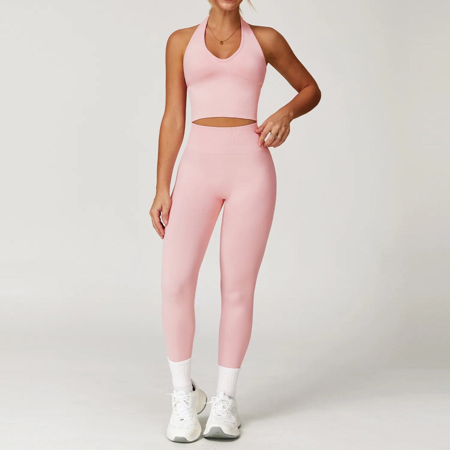 2/3/4PCS Yoga Set Gym Clothes Sportswear Seamless Yoga Suits For Women Fitness Long Sleeved Tracksuits Sports Bra Gym Leggings