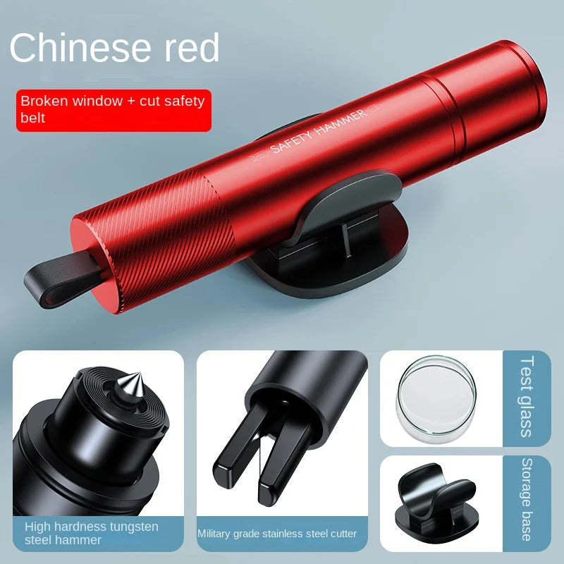 Car Safety Hammer Emergency Glass Breaker Seat Belt Cutter High Hardness Tungsten Steel 2in1 Rescue Tool Auto Accessories
