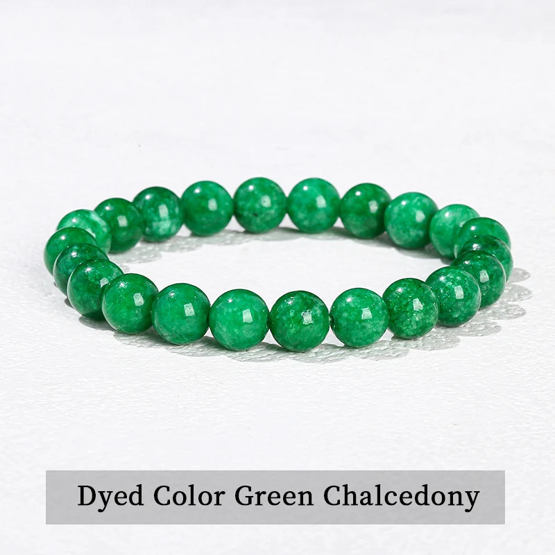 JD Natural Stone Beads Bracelet Amethyst Tiger Eye Crystal Quartz Agate Gem Beads Bangles Women Men Reiki Healling Jewelry Gift