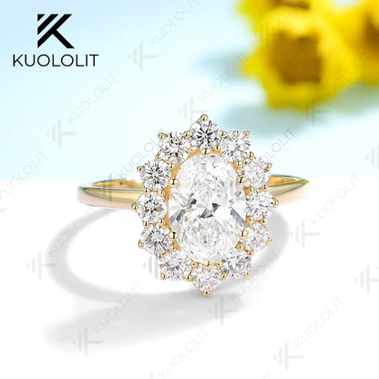 Kuololit IGI1.0CT Ovalschliff Laborgezüchteter Diamant-Verlobungsring für Damen Massiv18K14K10KDVS1DiamantenGelbgold als Weihnachtsgeschenk
