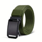 Green belt with a black buckle on a white background