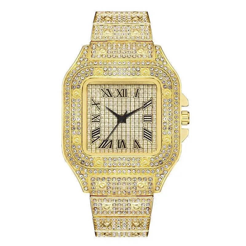 Luxuriöse Diamant-Herren-Damen-Uhren Gold-Uhr Damen-Armbanduhr Luxuriöse Strass-Unisex-Armbanduhren Damenuhr 2024 Neu