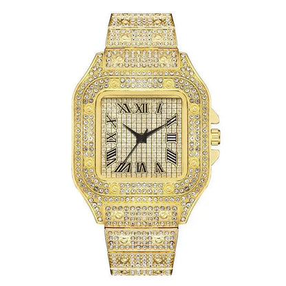 Luxuriöse Diamant-Herren-Damen-Uhren Gold-Uhr Damen-Armbanduhr Luxuriöse Strass-Unisex-Armbanduhren Damenuhr 2024 Neu