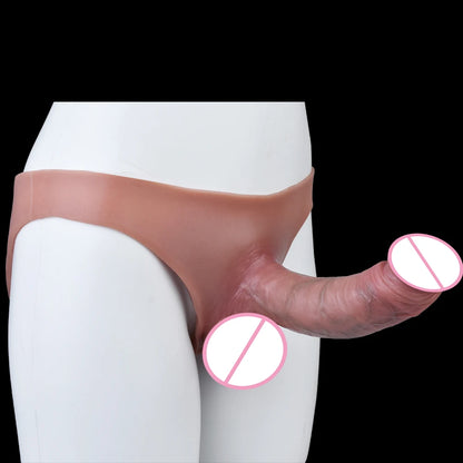 Partial view of a person wearing a white garment with a clear section showing skin texture.
