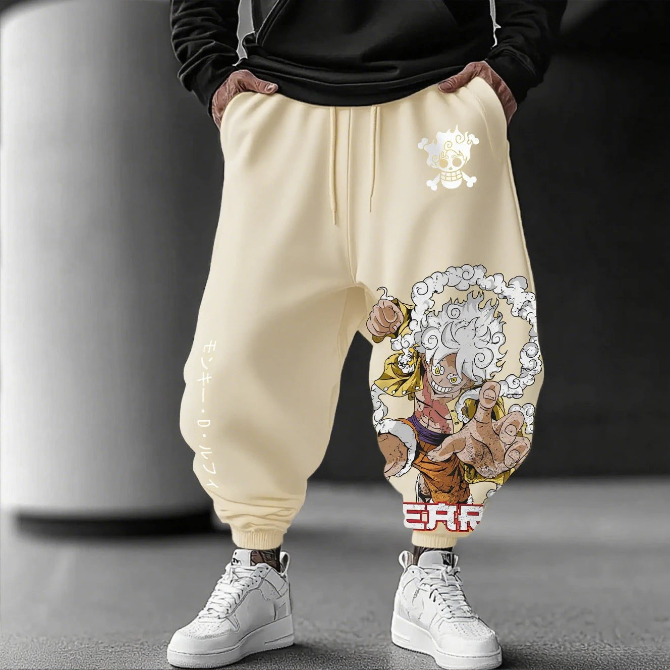 One Piece Luffy Gear 5 Nika Herrenhose Anime Print Streetwear Casual Gym Sporthose Hiphop Jogginghose Frühling Herbst Trend