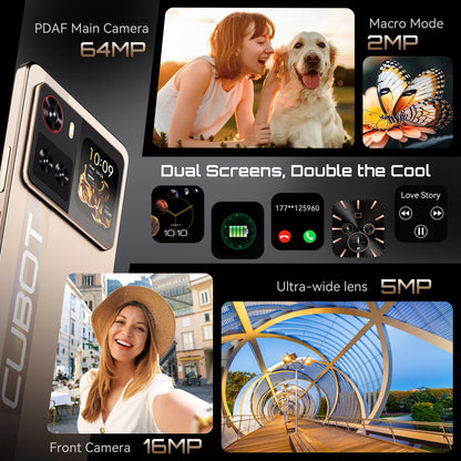 Smartphone 5G Cubot X100, Android 15, Dimensity 7025, 6nm, 2.5GHz, 6,88-Zoll-Bildschirm, 16GB (8+8), 256GB, 64MP Kamera, 5100mAh Akku