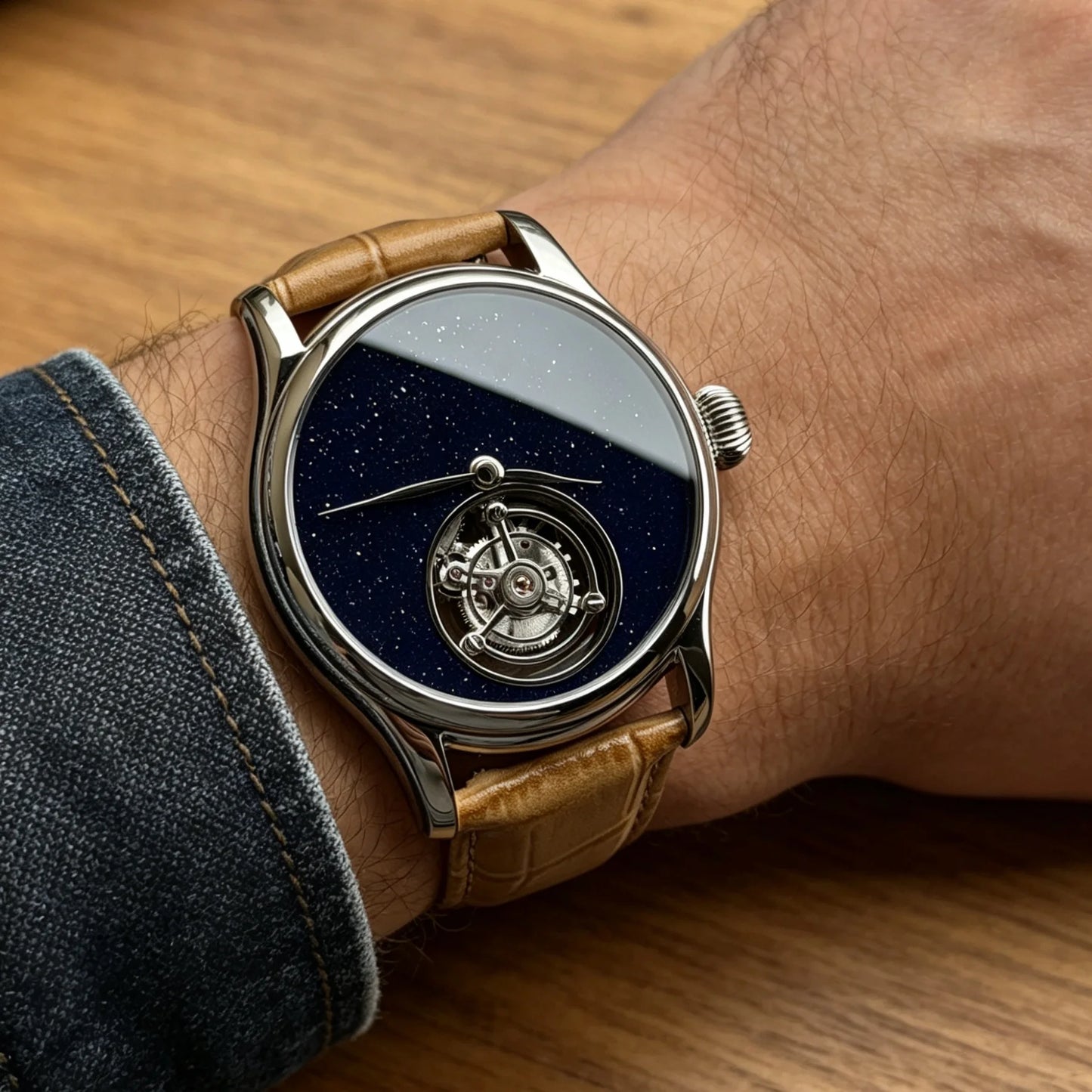 100% Tourbillon Watch Sapphire Watch Mechanical Wristwatches Waterproof 42mm