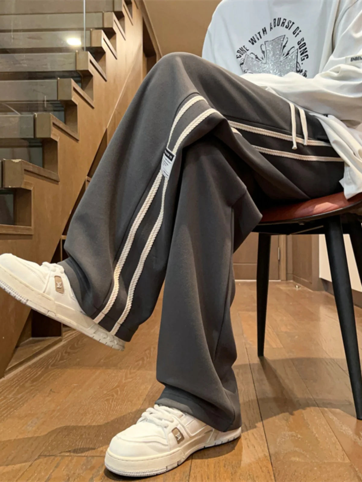 Trendy Loose Wide Leg Pants for Boys Autumn 2024 New Style Casual Long Pants Youthful And Handsome Sweatpants Straight Cut