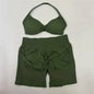2Pcs Impacts Gym Set Tank Tops High Waist Scrunch Seamless Shorts Gym Suit Fitness Clothes Activewear Workout