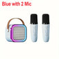 Portable Bluetooth 5.3 Speaker Karaoke Machine PA System with 2 Wireless Microphones Home Family Singing Children's Gifts