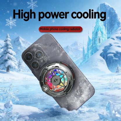 Magnetic Phone Cooler Gaming Fan RGB Display