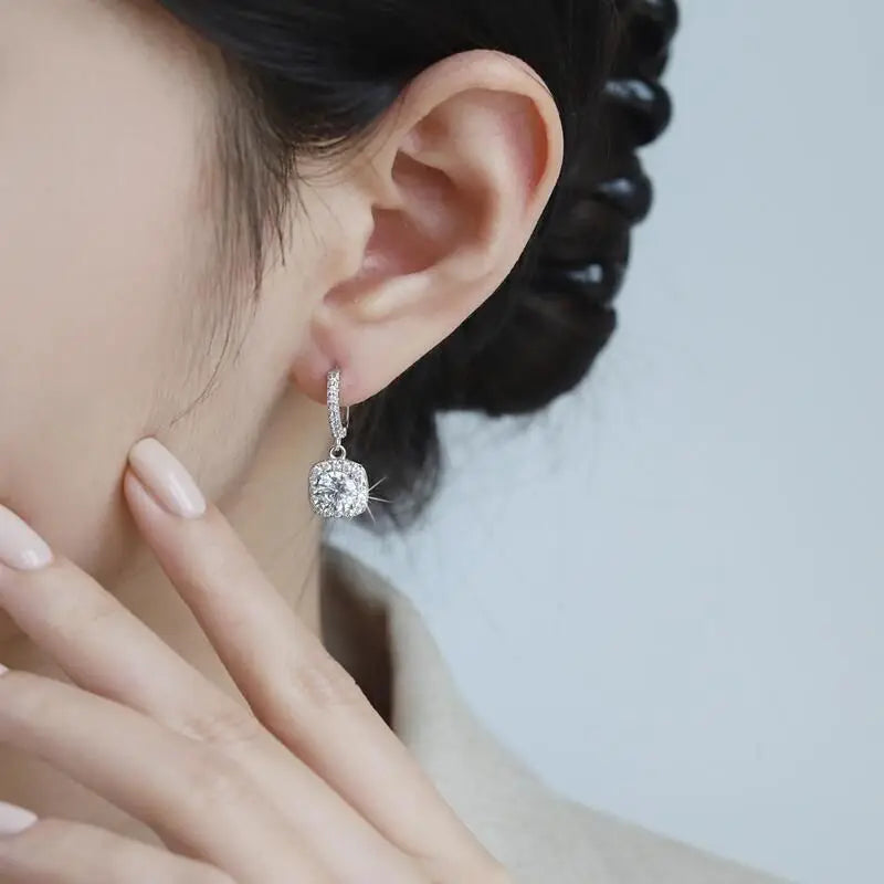 Moissanite Small Hoop Earrings Lab Diamond Hoop Huggies Earrings Sterling Silver Cartilage Earrings for Women Girls Teens