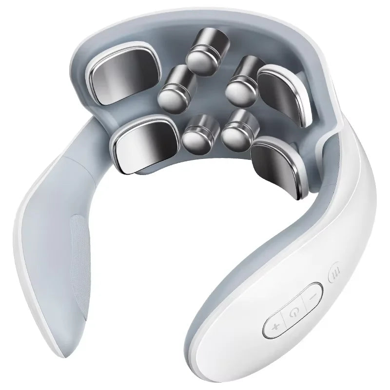 Handheld massager with multiple nozzles on a white background