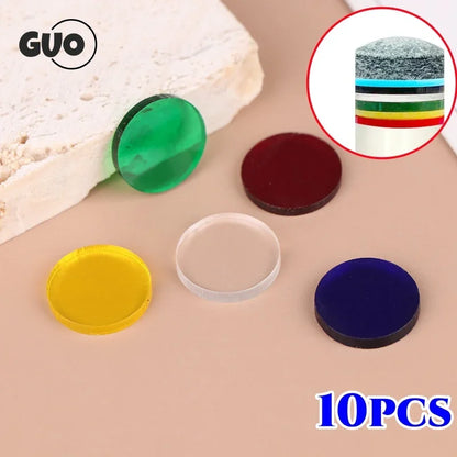 10Pcs Clear Tip Pads Diameter 15mm Play Cue Break Jump Cue Carom Pool Cue Snooker & Billiard Accessories