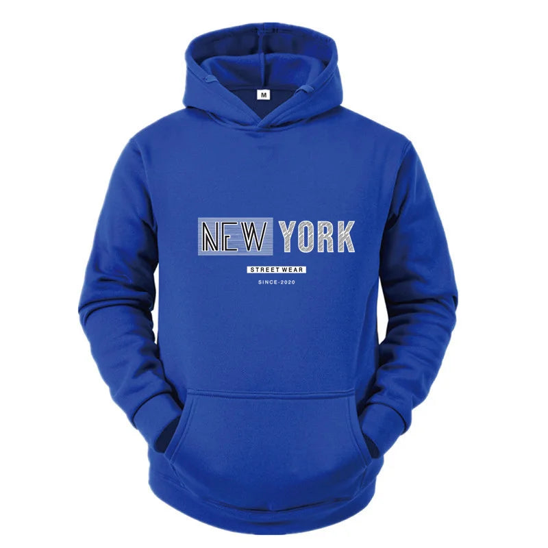 New York City Men's and Women's Hooded Fashion Letter Print Pattern Sportswear Casual Harajuku Hooded Pullover Sportswear