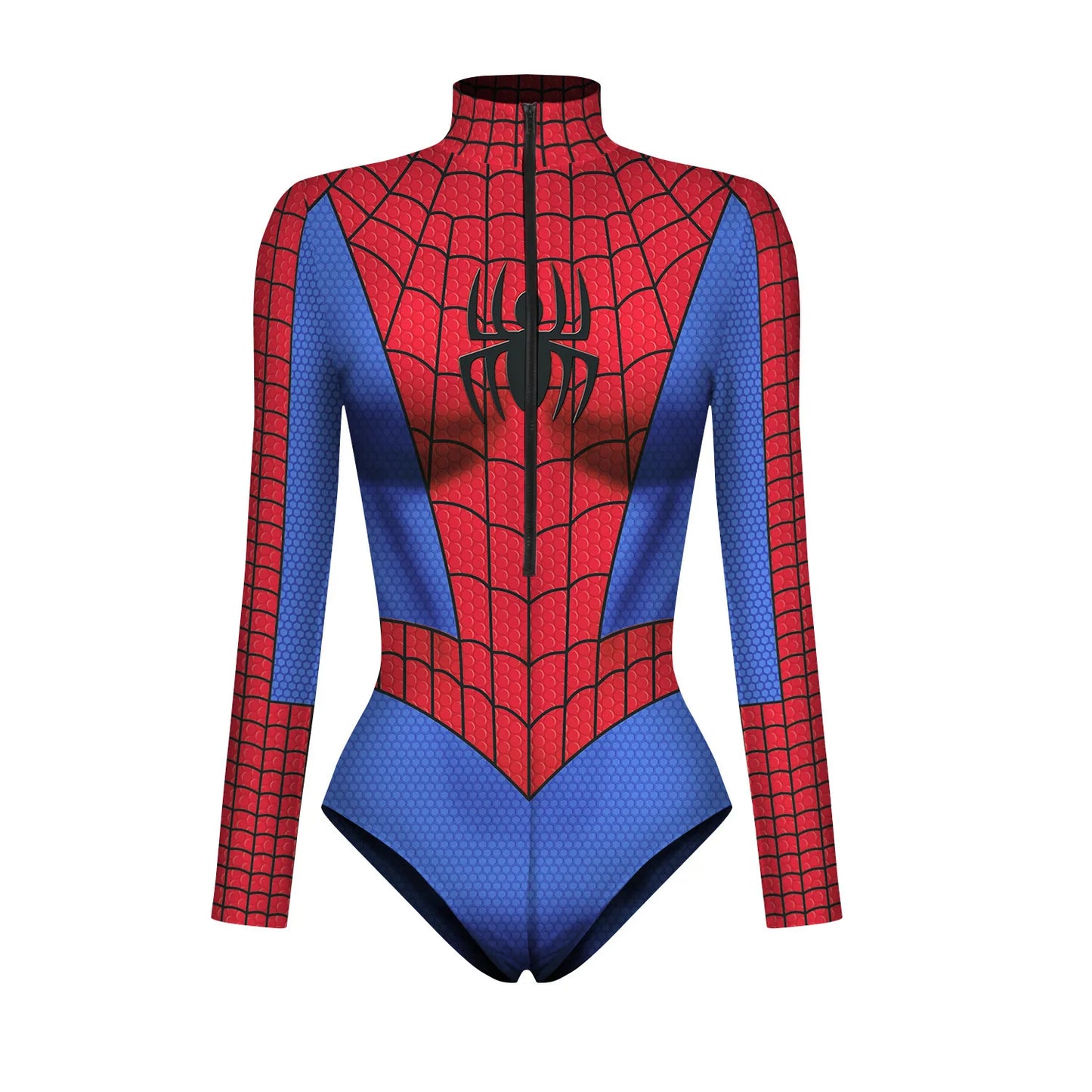 Spiderman Ganzkörperanzug für Damen und Herren, Captain Superheld Overall, 3D-Druck, Langarm Badeanzug, Halloween Karneval Cos