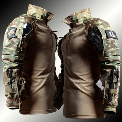 Men's Workwear Suit Outdoor Clothes Long Sleeve Tee Shirt & Trousers Wear-resisting Hunting Clothes Men Camping Suit