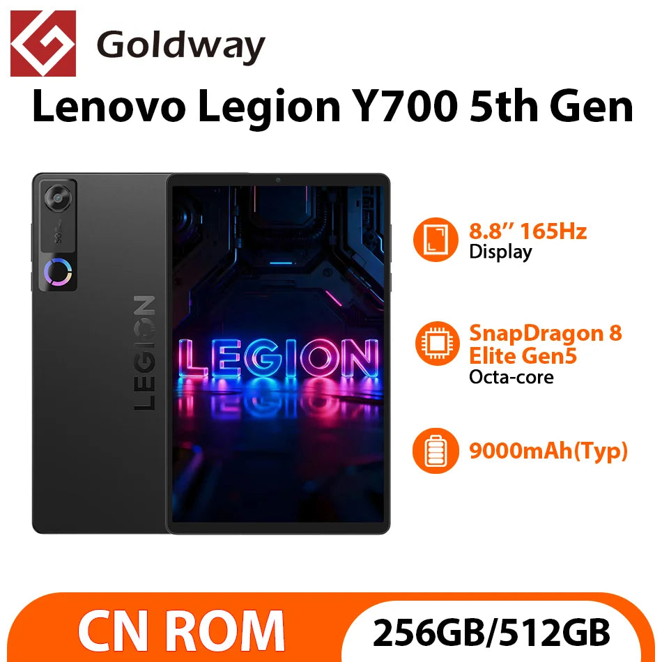 New Lenovo Legion Y700 5th Gen 8.8'' 165Hz 12GB 256GB Snapdragon 8 Elite Gen5 9000mAh Battery Gaming Tablet PC Android TB323FU