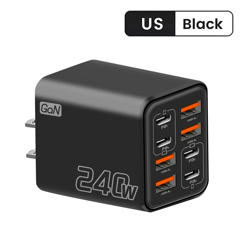 240W GaN USB-C Charger 8-in-1 Fast Charging