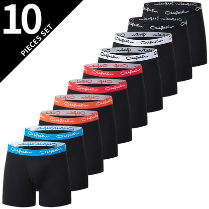 4/5/10 Pcs Fashionable Men's Long Underwear Casual Boyshort Youth Sports Shorts Comfortable Breathable Stretch Shorts Underwear