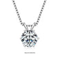 RAPRGOLD Certified 0.5-5ct Moissanite Pendant Necklaces S925 Sterling Silver Solitaire Necklace Chains For Women Jewellry Gifts